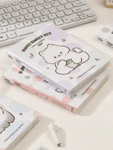 Schattige kat PVC omslag notitieboek set in Koreaanse stijl, ideaal voor dagelijkse planning.