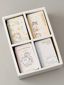 Cute pocket notebook set 4 packs portable mini memo pads aesthetic school stationery gifts