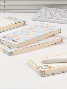 Cute polka dot tearable memo pad, cute cartoon notepad for daily student study and office notes.
