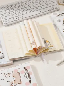 Leuke Koreaanse planner met PVC omslag, kleurrijke pagina's en hart vouw design voor dagboek.