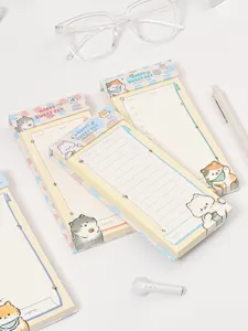 Cute cartoon cat tear-off memo pad set, aesthetic sticky note paper for student daily planning.