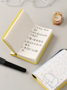 Cute pocket notebook with inspirational quotes, portable mini notepad for students daily use.