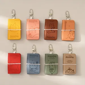 Mini Δερμάτινο Σημειωματάριο PU Μπρελόκ Χαριτωμένη Γάτα Cartoon Μπλοκ Σημειώσεων Φορτηγό Ημερολόγιο Τσέπης Βιβλίο Δώρο Αξεσουάρ