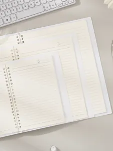 Detailansicht von linierten Loseblatt-Notizbüchern in verschiedenen Größen