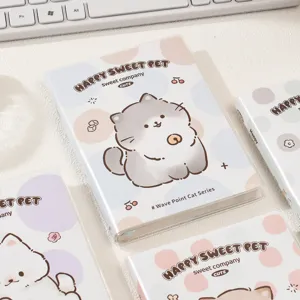 Koreaans stijl schattige kat PVC omslag notebook dagboek planner, zoete esthetische stationaire.