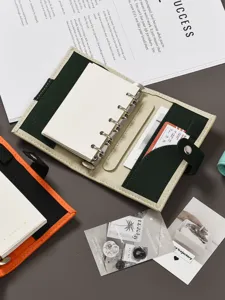 A7 taccuino ad anelli in pelle PU agenda organizer personale diario ricaricabile
