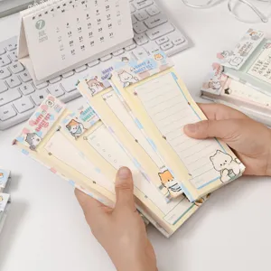 Cute cartoon tear-off memo pad set with lovely animal illustrations for student office notes.