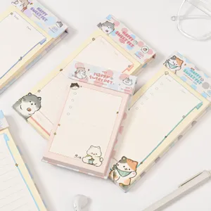 Cute cartoon sticky note pad set, sweet pet memo pad with tear-away sheets for students.
