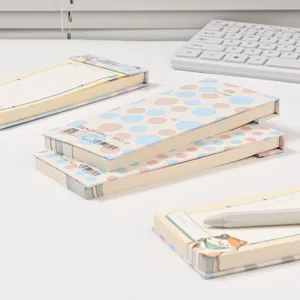 Cute tearable notepad memo pad with cartoon cat and dot design for student stationery and notes.