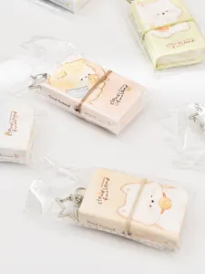 Mini cute portable journal notebook with keychain and transparent packaging for daily notes.