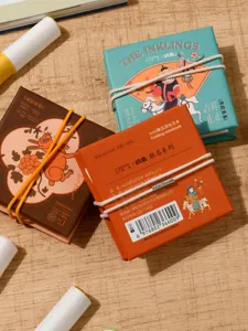 Mini folding coloring notebook sketch drawing book with traditional Chinese art cover design.