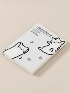 Schattig katten notitieboek dagboek planner met transparante hoes voor dagelijkse notities.