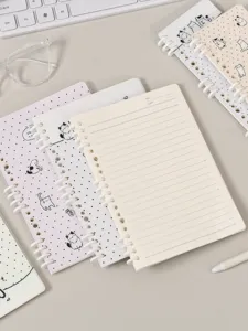 Schattig A5 spiraalnotitieboekje met kattenontwerp en gelinieerde pagina's voor je studie.