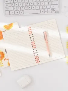 A5 loose-leaf notebook featuring segmented pink rings and neat lined pages for daily notes.