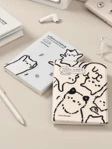 Schattig kattenontwerp A6 hardcover notitieboek dagboek planner met matte hoes en illustratie.