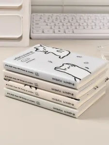 Leuke kat geïllustreerde A6 notitieboek planner set voor dagelijks journaal en mooie kantoorartikelen.