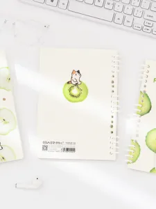 Yisaer A5 loose-leaf notebook cute kiwi fruit cat design lined student diary stationery paper