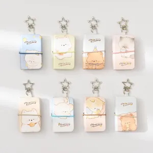 Mini Cute Cartoon Animal Notebook With Keychain Portable Pocket Memo Pad Diary Book Student Stationery Gift