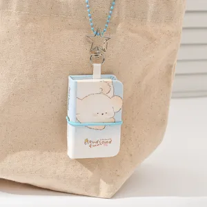 Mini cute puppy notebook keychain, portable mini diary book with star charm for school bag.