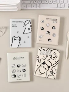 Leuke kattenontwerp A6 planner notitieboek set, esthetisch dagboek memo blok voor briefpapier.