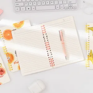 Esar A5 loose-leaf notebook with segmented coil and lined pages, cute fruit pattern design.