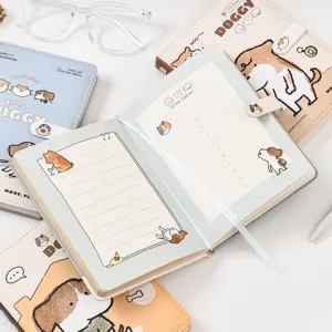 Schattige cartoon puppy PU magnetische gesp hardcover notebook dagboek planner