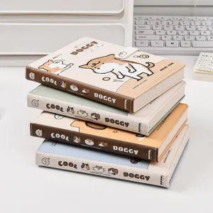Leuke cartoon hond PU magnetische gesp hardcover notitieboek dagboek planner school