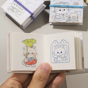 Mini tascabile quaderno illustrato con gatti carini per bambini disegno e schizzo formato portatile.