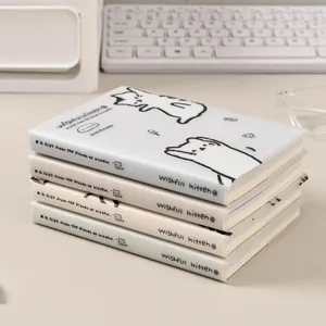 Schattig A6 katten notitieboek stapel, doorschijnende matte kaft met leuke katten illustraties.