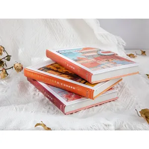 Hardcover journal notebook with magnetic buckle, city impression series travel diary planner 1pc