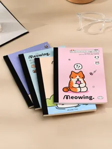 Grazioso set di quaderni A6 con illustrazioni di simpatici gatti ideale per la scrittura quotidiana.