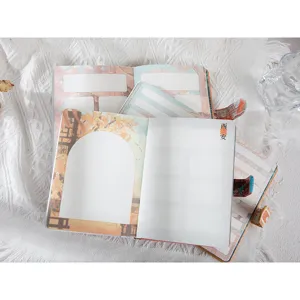 Hardcover magnetic planner notebook with ancient city art illustrations, perfect for daily journaling.