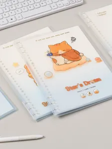B5 cuaderno de anillas estético bonito carpeta transparente mate para estudiantes y apuntes.