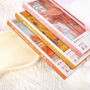 Hardcover magnetic buckle journal notebook with city impression design, beautiful pages.