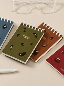 Quaderno tascabile con spirale e motivo di verdure, mini block notes per scrittura e appunti.