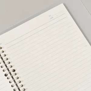 Minimalist B5 loose-leaf notebook inner page with horizontal lines and date header section