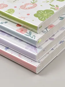Cuaderno agenda impermeable floral diario con cubierta transparente de PVC colorido lindo.