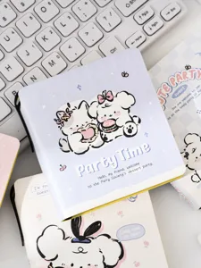 Schattig pastel pocket notebook met schattige katten- en hondeneustekeningen voor studenten.