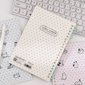 Carnet de notes à anneaux A5 mignon chat ligné papeterie pour école bureau planificateur