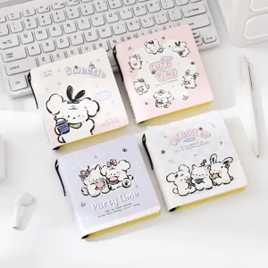 Student Draagbaar Pocket Notitieboek Schattig Cartoon Dier Sticky Note Boek Met Penhouder