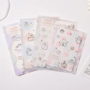 Cute Cartoon Cat Frosted PP Cover Loose-leaf Notebook For Students Removable Binder Journal Diary Stationery A5 B5 Size