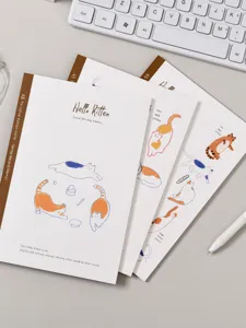 A5 mignon chat illustration papeterie carnet étudiant minimaliste journal bloc
