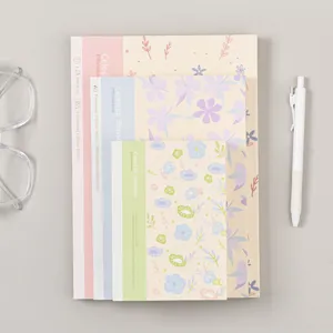 Esthetische bloemnotitieboek set, A5 B5 gelinieerde dagboeken voor schrijven en memonotities.