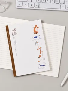 Carnet ligné A5 minimaliste avec joli design de chat pour notes d'étudiants et journal quotidien.