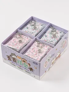 Mini pendant notebook set with floral cover and cute cat illustrations for gift.
