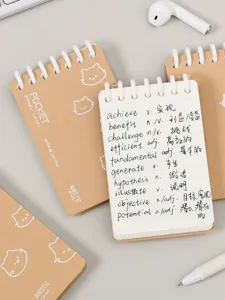 Pocket loose-leaf notebook kraftpapier mini spiraalblok woordenschat notitieboek.