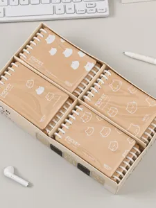 Schattig kat zakje spiraalnotitieboekje set A7 draagbaar gevoerd dagboek voor notities 80 vellen.
