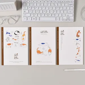 Bloc-notes Réglé Design Chat Mignon Reliure Collée Étudiant École Bureau Papeterie Cahier d'écriture