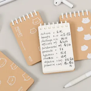 Pocket spiraalnotitieboek A7 gelinieerd schattig kattenontwerp dagelijkse planner kantoorartikelen