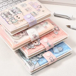 Cute plush cover notebooks with cat sonata theme in pastel colors for journaling